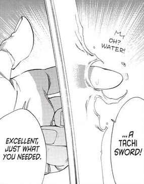 Father surprised at Yato's water affinity in Noragami