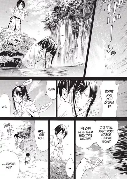 Yato helps Sakura heal her wounds