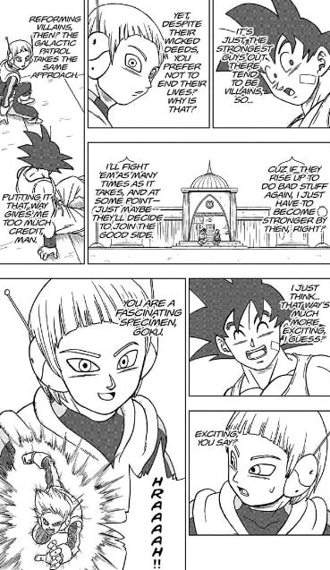 Merus telling Goku why he chose to fight Moro