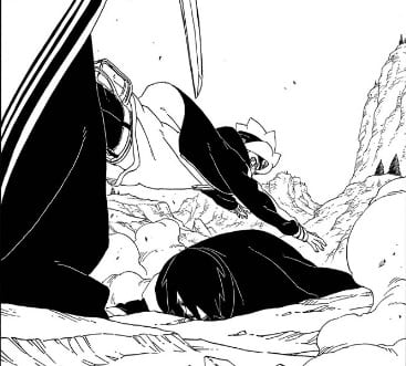 Boruto saves Sasuke from Isshiki