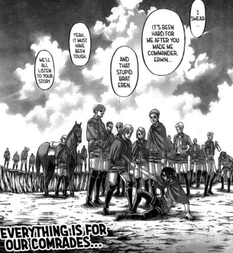AOT Chapter 132, Hange zoe meets erwin in afterlife
