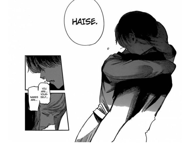 Akira Mado hugs Haise Sasaki Tokyou Ghoul:re manga