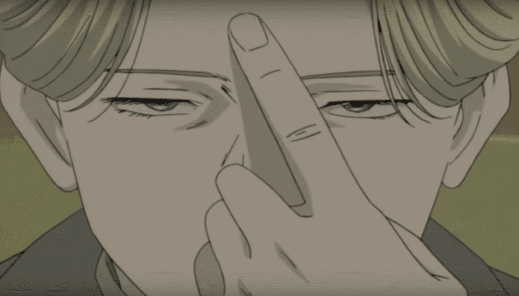 Johan liebert points to his forehead, Monster
