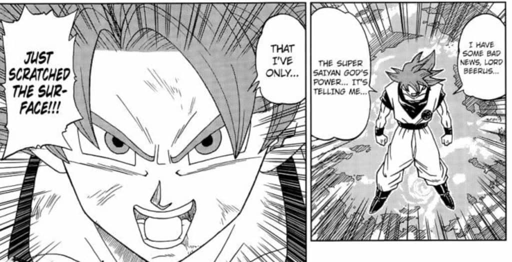 Super Saiyan God talks to Goku manga 1 1024x524 1