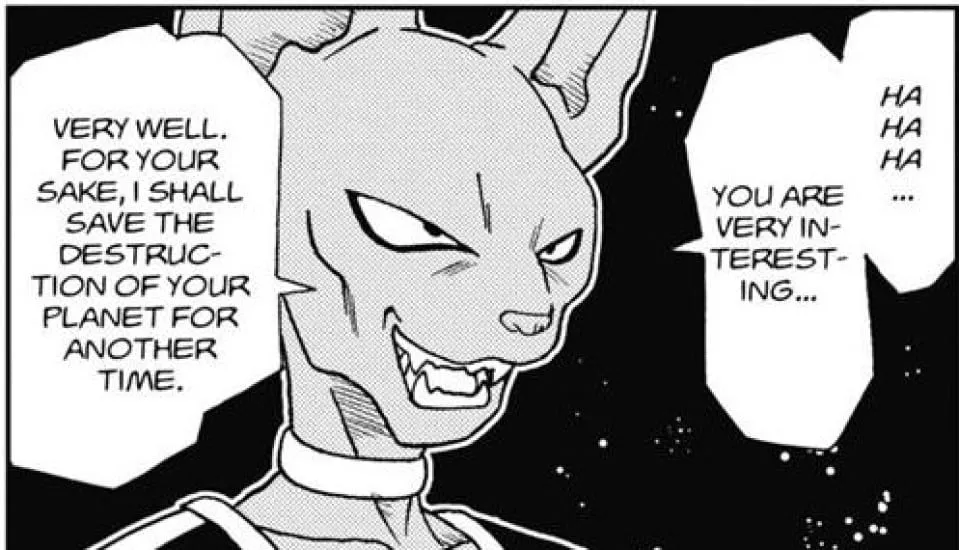 Beerus decides to spare Earth