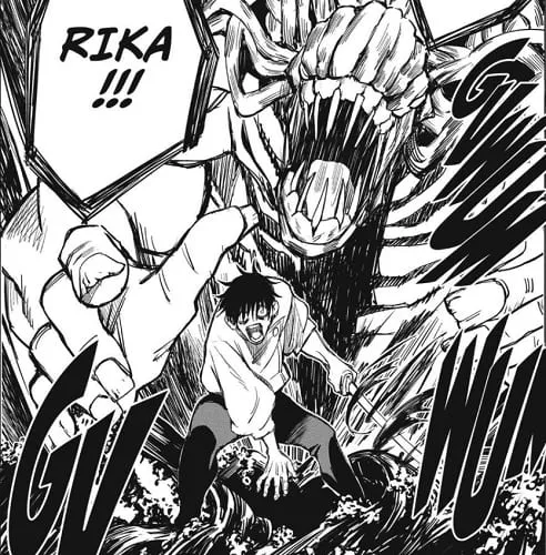 Yuta using his Jujutsu Kaisen cursed techniques along with Rikka