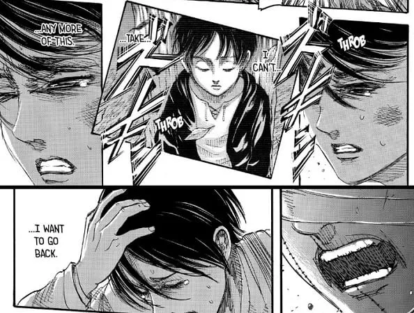 Mikasa has vision about Eren under the tree from chapter 1 in AOT chapter 138