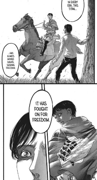 The attack titan has strived for freedom