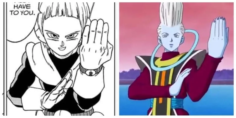 Whis and Merus's pose when they spar