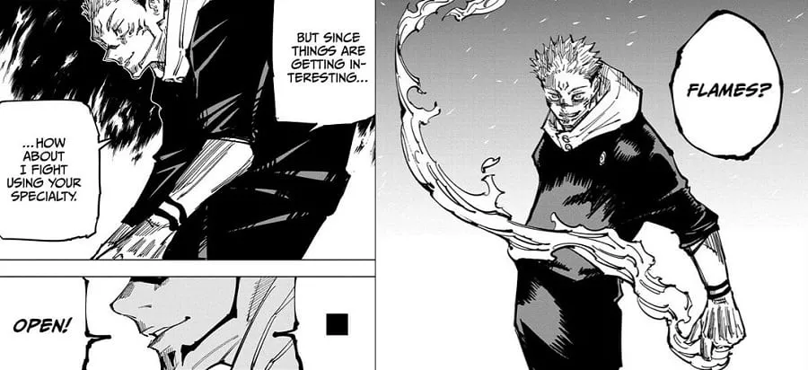 The redacted technique allowed Jujutsu kaisen Sukuna to use flames