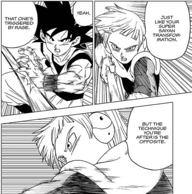 Merus talking about how Super Saiyan Transformations are different from Ultra Instinct