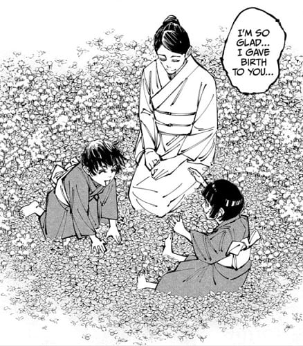 Maki and Mai with their mother in JJK chapter 152 