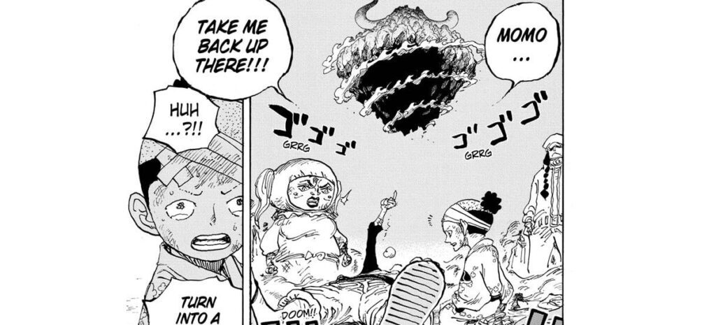 One Piece chapter 1020, Luffy asks Momonosuke to help him
