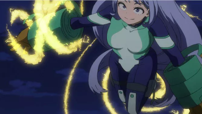 Nejire Hado's wave motion. Her quirk uses her life energy as power in forms of beams.