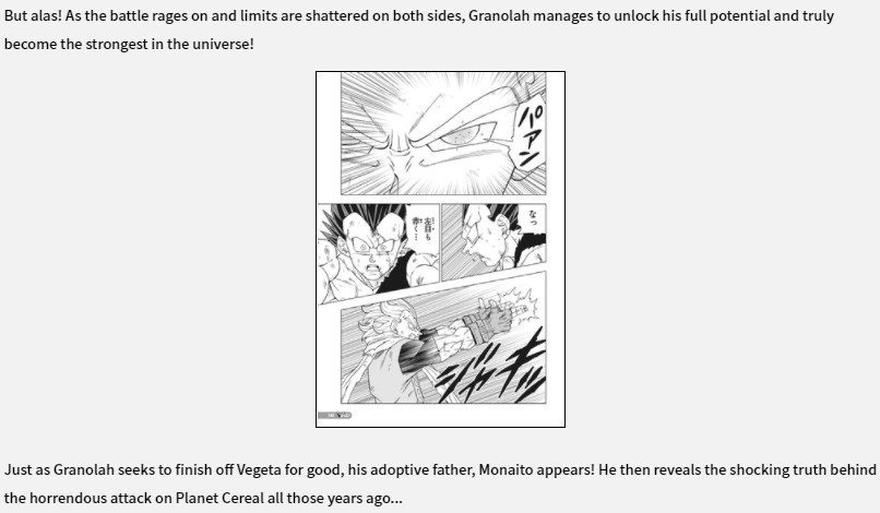 DBS Official site states that Granolah is the strongest in the Universe before Gas wish 1