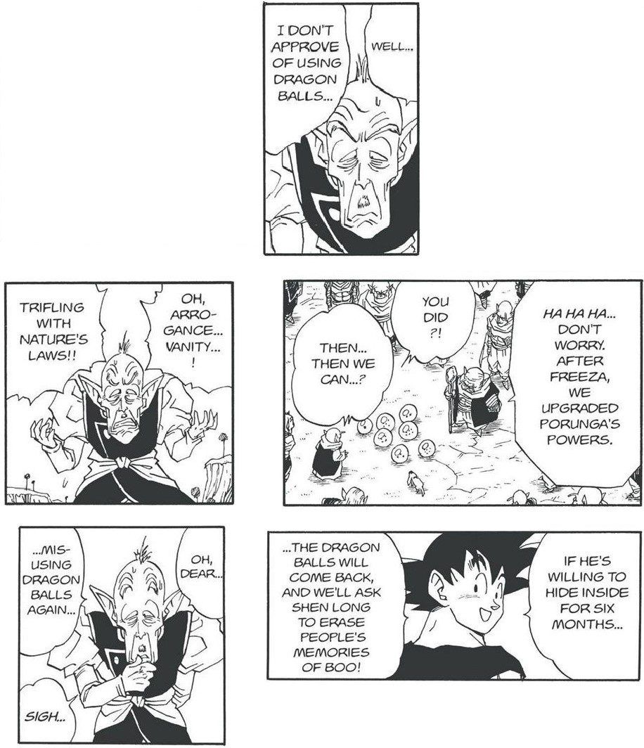 Old Kai warns repeatedly of the dangers of misusing the Dragon Balls