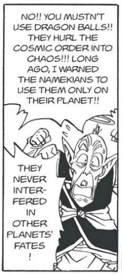 Old Kai says using the Dragon Balls other than its original purpose disrupts the balance in the Universe