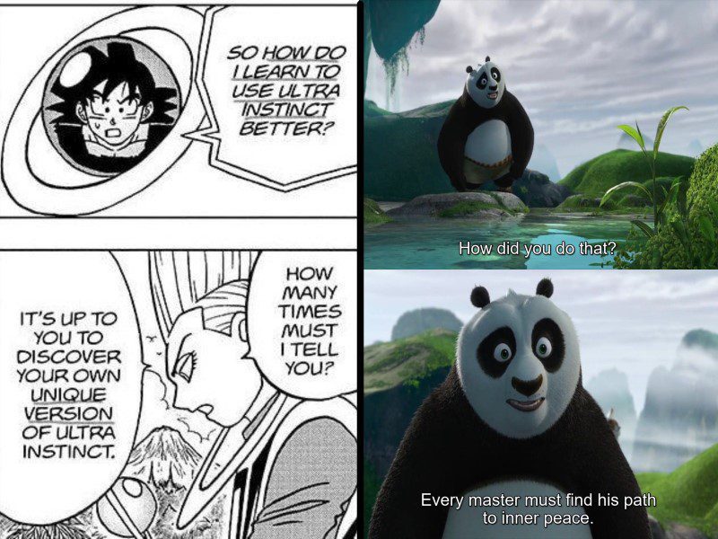 Goku and Po must find their own ways to master their respective techniques