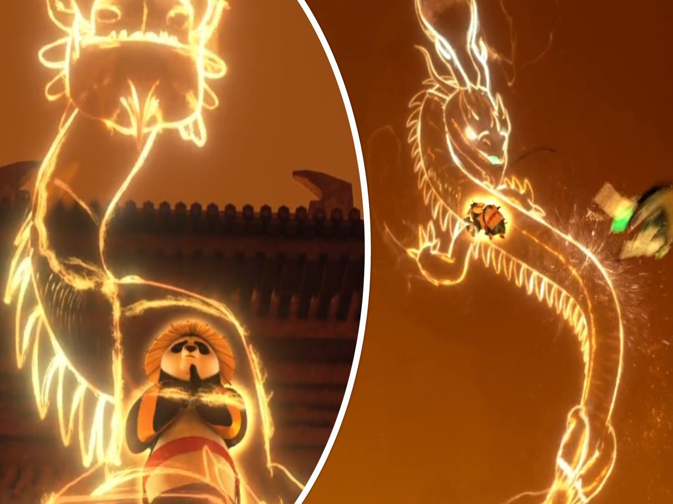 Po manifesting a giant Ki-based Dragon Avatar