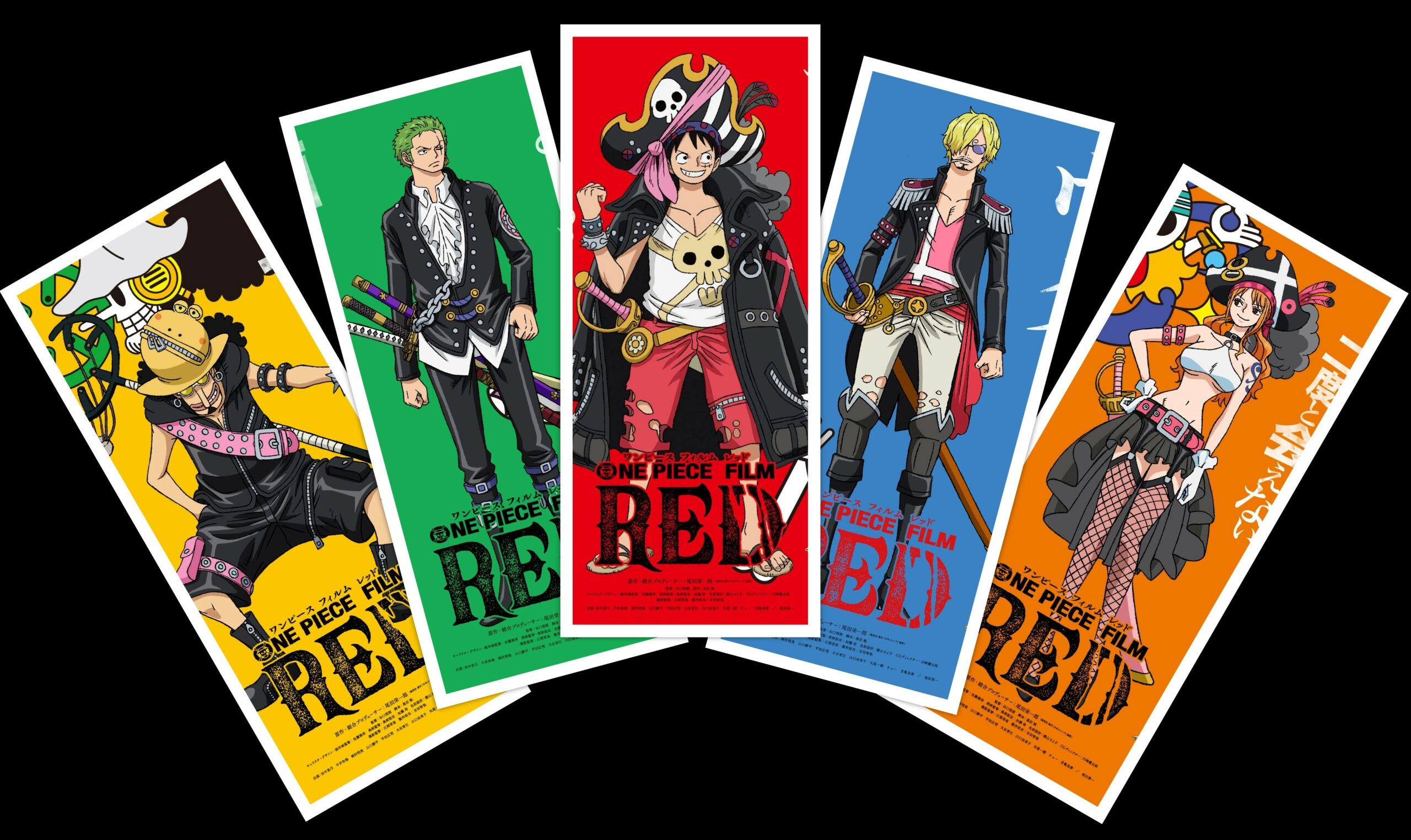 One Piece Film Red: Luffy Zoro Sanji Usopp Nami (Coloured battle uniforms)