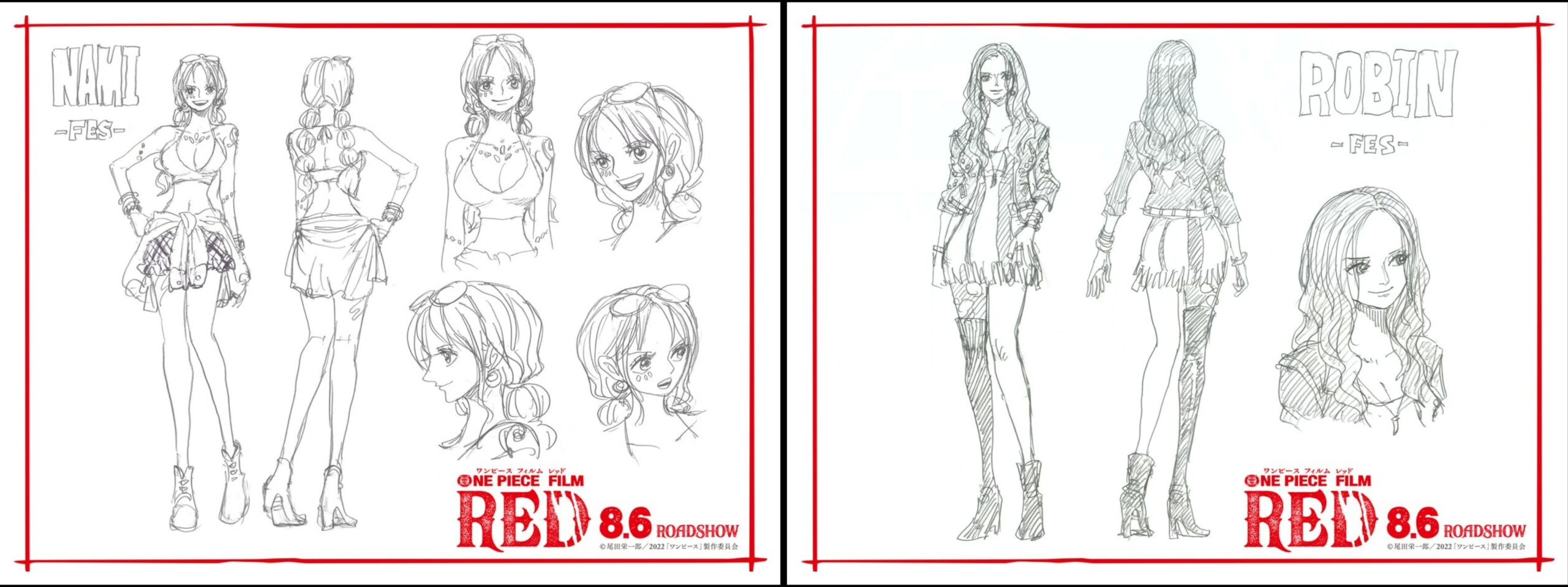 Nami and Robin (Jump Festa sketches by Eiichiro Oda)