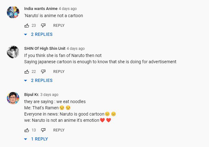 Naruto India Comments