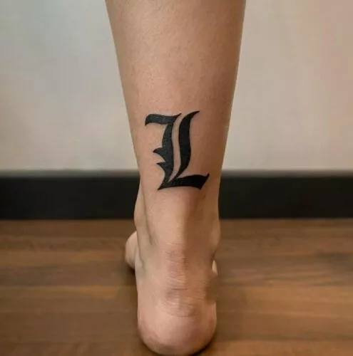 L Death Note Symbol Tattoo