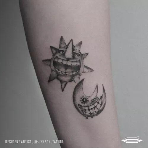 Soul Eater Moon And Sun Symbol Tattoo