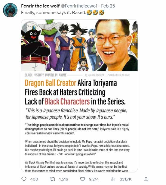 Tranh cãi phân biệt chủng tộc của Akira Toriyama5
