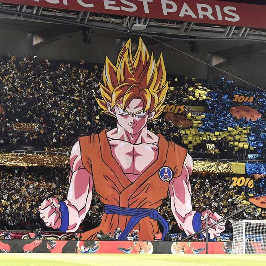 Goku's tifo at PSG matches