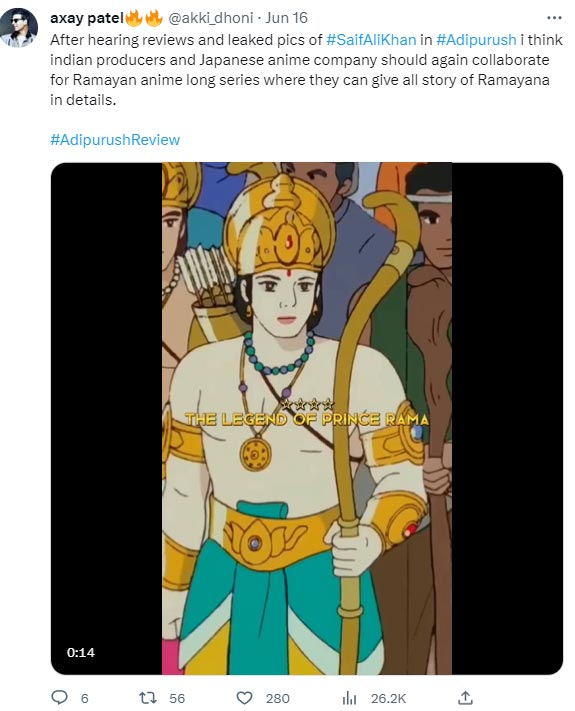 Adipurush Gets Compared to Ramayana Anime