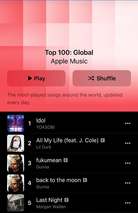 Oshi No Ko opening theme song tops Apple Music's global charts