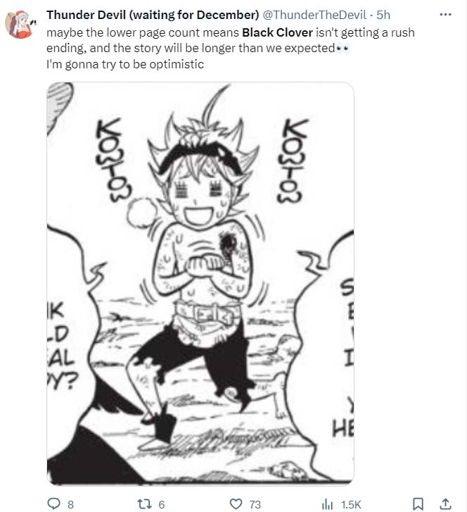 Black clover manga return fan reaction