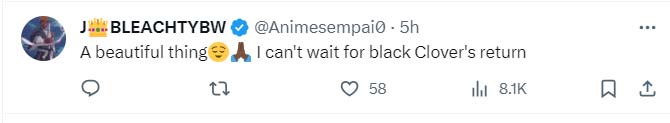 Black clover manga return fan reaction