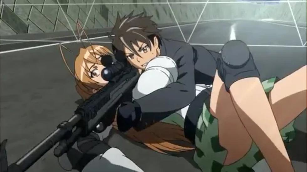 A scene from Highschool of the Dead