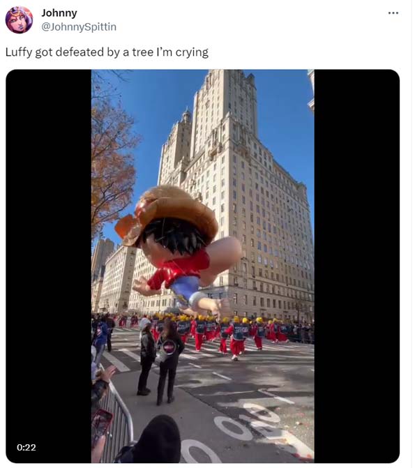 Luffy Macy's day parade fan reactions