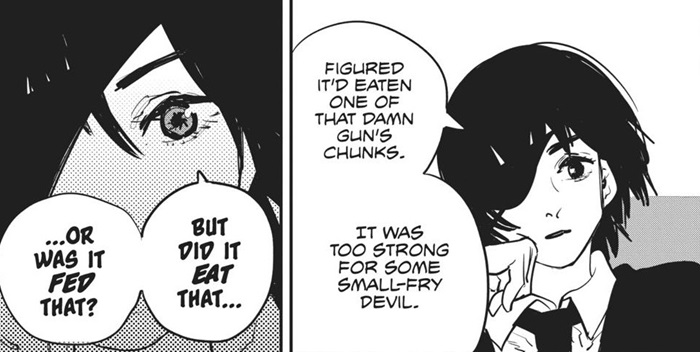 Himeno wonders if devils are forcefully being fed the Gun Devil chunks