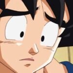 Goku looking sad in Dragon Ball anime