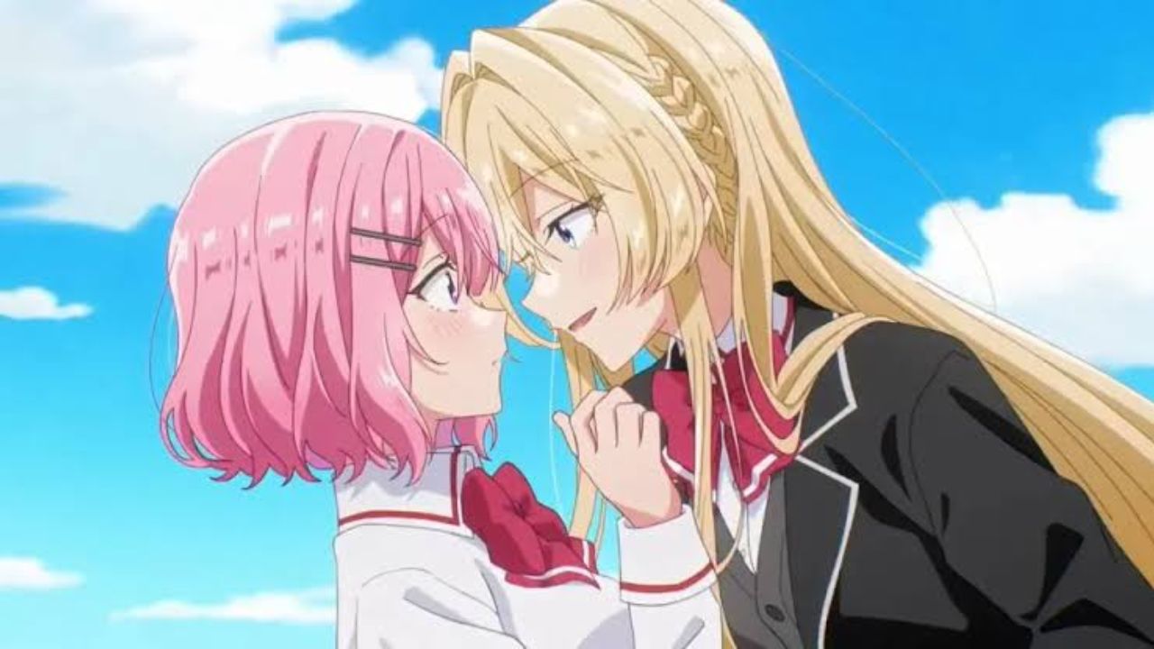 A scene from the lesbian anime There's No Freaking Way I'll Be Your Lover! Unless...